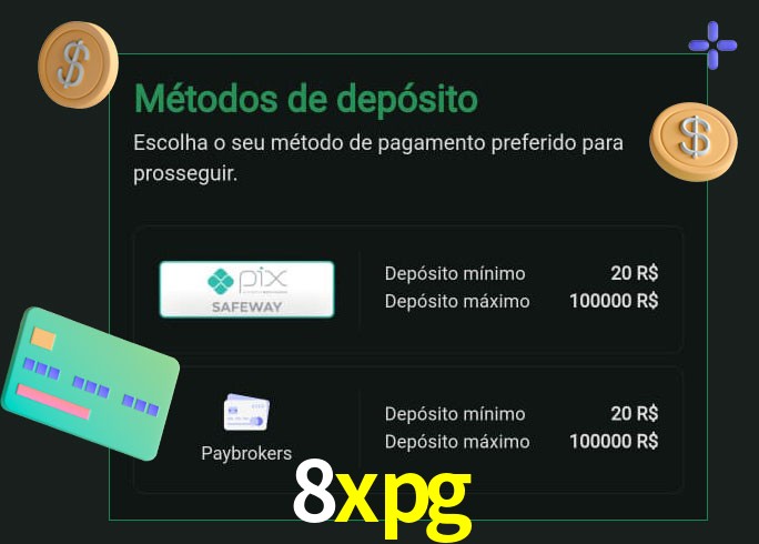 O cassino 8xpg oferece uma grande variedade de métodos de pagamento